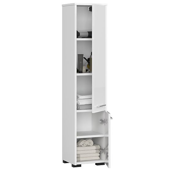 KOUPELNOVÁ SKŘÍŇKA FIN SLOUPEK 30 2D 140cm BÍLÝ LESK