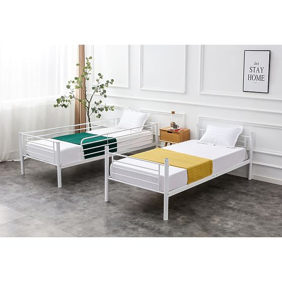 Kovová dvoupatrová postel BUNKY 200x90 cm - bílá
