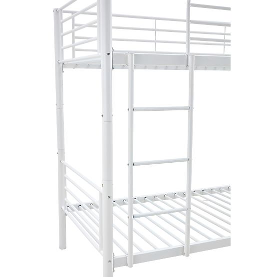 Kovová dvoupatrová postel BUNKY 200x90 cm - bílá