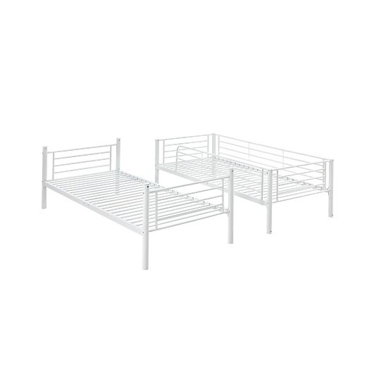 Kovová dvoupatrová postel BUNKY 200x90 cm - bílá