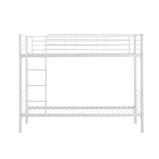 Kovová dvoupatrová postel BUNKY 200x90 cm - bílá