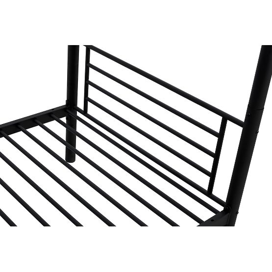  Dvoupatrová kovová postel BUNKY 200x90 cm - černá