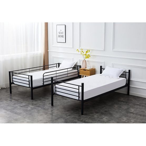  Dvoupatrová kovová postel BUNKY 200x90 cm - černá
