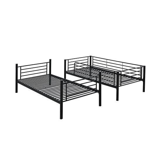  Dvoupatrová kovová postel BUNKY 200x90 cm - černá