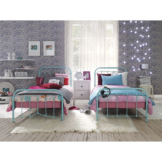 Kovová postel Bibi 200x90 cm tyrkysová