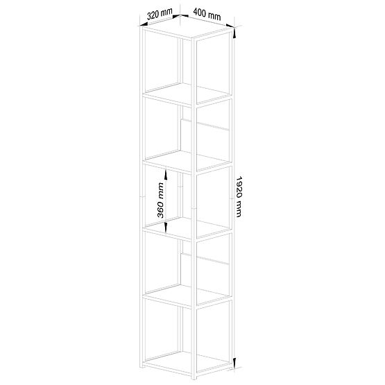 KOVOVÝ REGÁL LOFT 400 BÍLÝ/DUB SONOMA