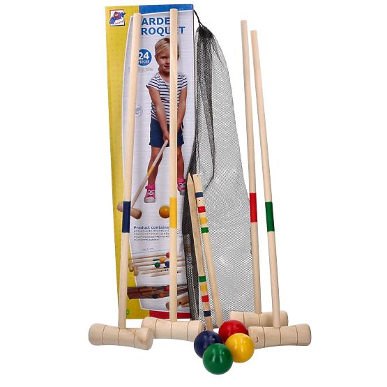 Kroket dřevěná hra 24 prvků - pro děti a dospělé