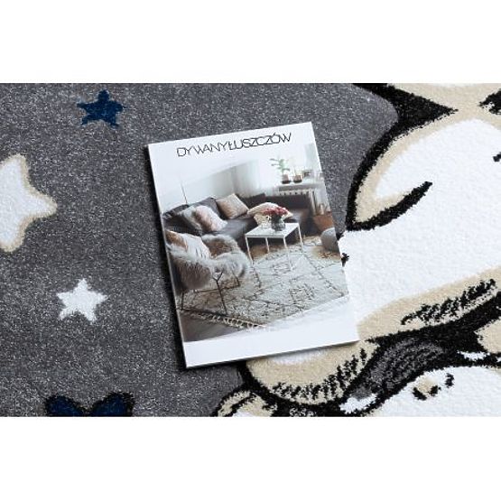 Kulatý koberec PETIT SLONÍK, HVĚZDY, šedý