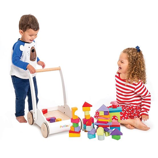Le Toy Van Petilou Vozík s duhovými kostkami
