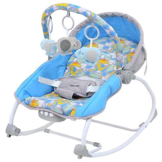 Lehátko pro miminko 2v1 Baby Mix dino grey blue Šedá