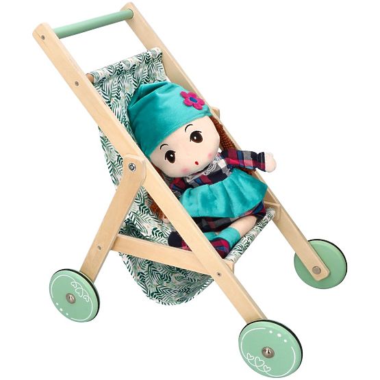Lehký dřevěný kočárek pro panenky