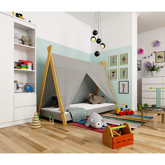 Dětská postel 180x80 GEM s matrací šedá