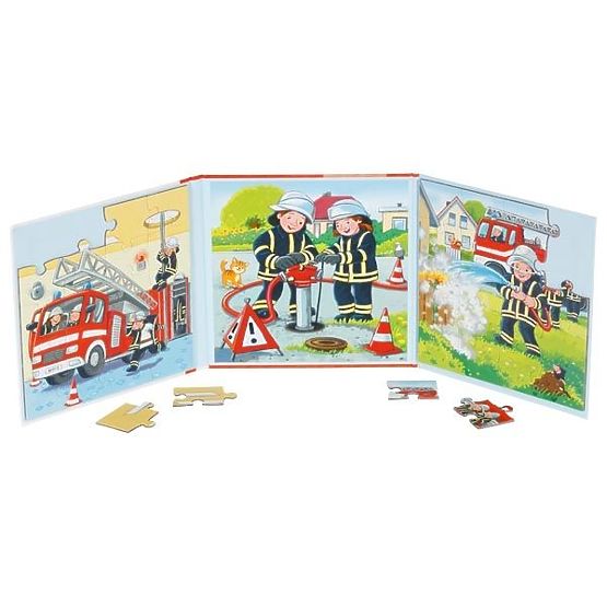 Magnetická knížka puzzle Hasiči