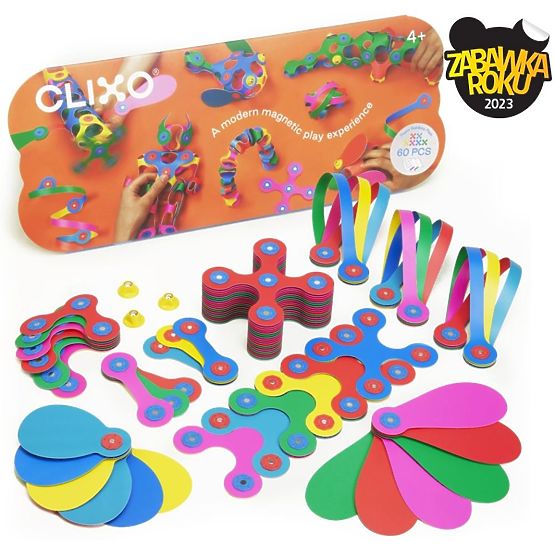 Magnetické kostky Clixo Super Rainbow, 60 prvků