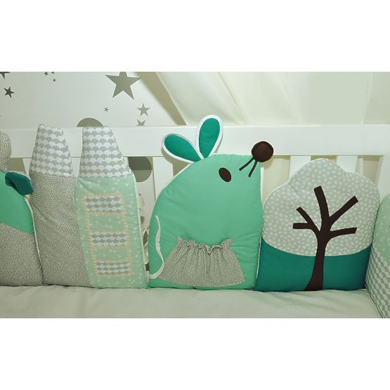 Mantinel do postýlky mátový