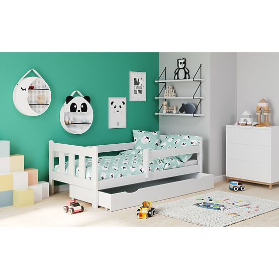 Dětská bílá postel MARINELLA s výsuvnou zásuvkou