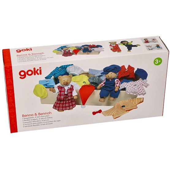 Medvídci na oblékání v dřevěné krabičce