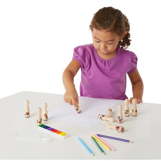 Melissa & Doug - dřevěná razítka v krabičce