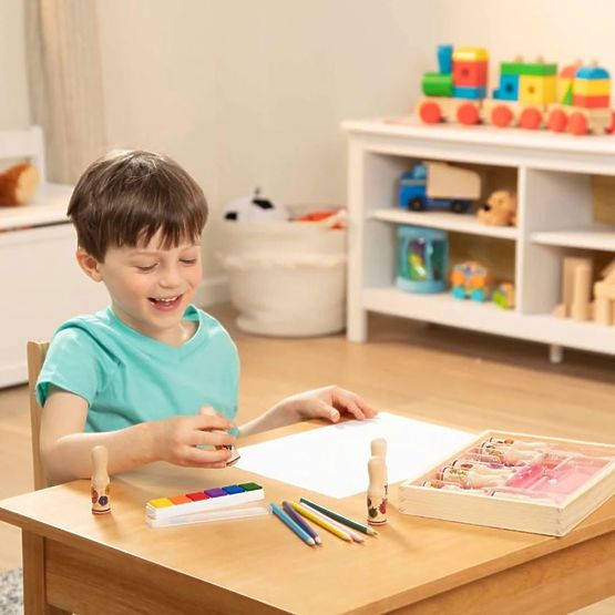 Melissa & Doug - dřevěná razítka v krabičce