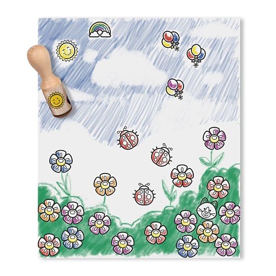 Melissa & Doug - dřevěná razítka v krabičce
