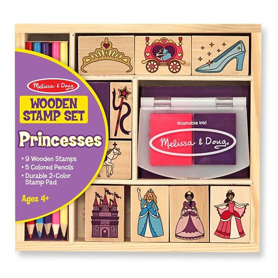 Melissa & Doug - sada dřevěných razítek Princezna