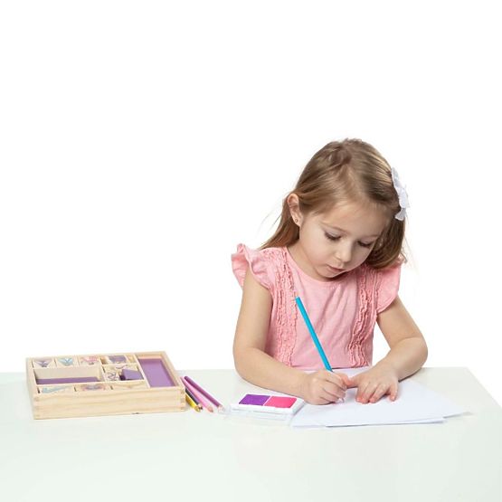 Melissa & Doug - sada dřevěných razítek Princezna