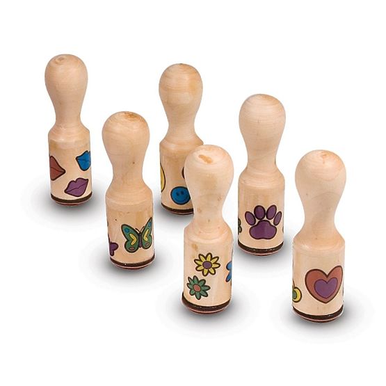 Melissa & Doug sada dřevěných razítek - 6 ks