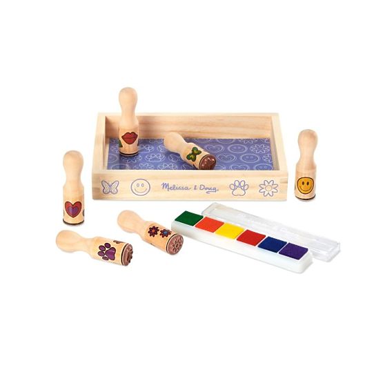 Melissa & Doug sada dřevěných razítek - 6 ks