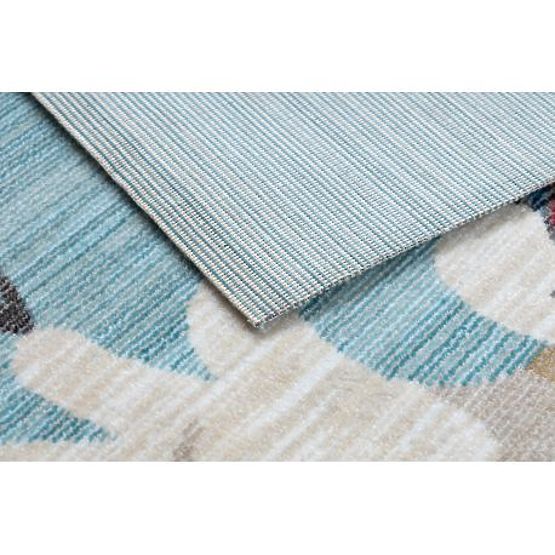 Moderní dětský koberec TOYS 75328 KLAUN, nepravidelný tvar, modrá, tyrkysová, červená fuchsie