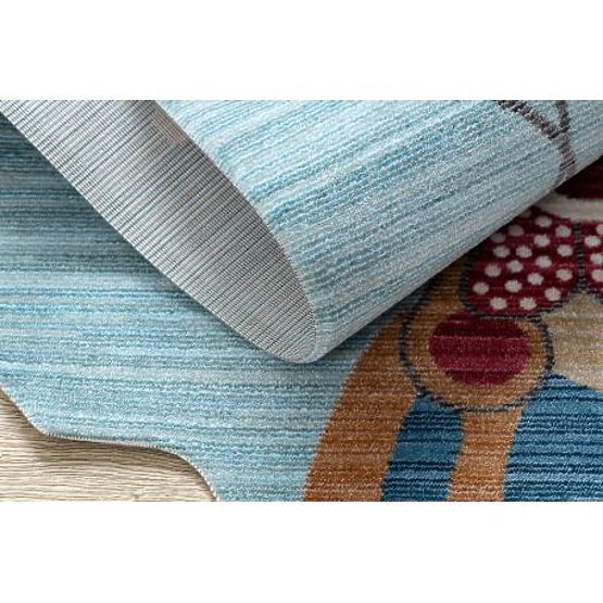 Moderní dětský koberec TOYS 75328 KLAUN, nepravidelný tvar, modrá, tyrkysová, červená fuchsie