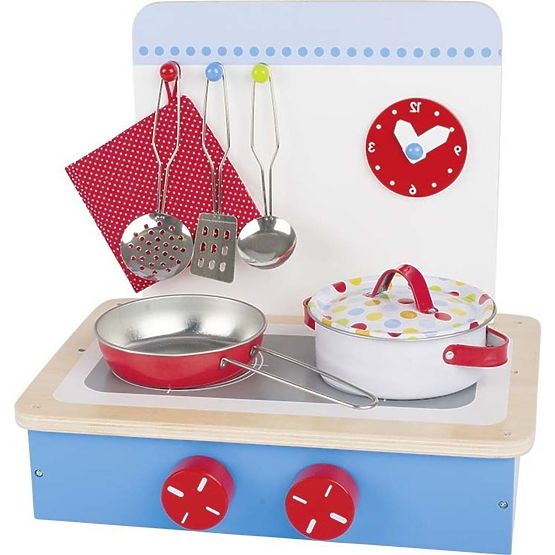 Modrý sporák s příslušenstvím