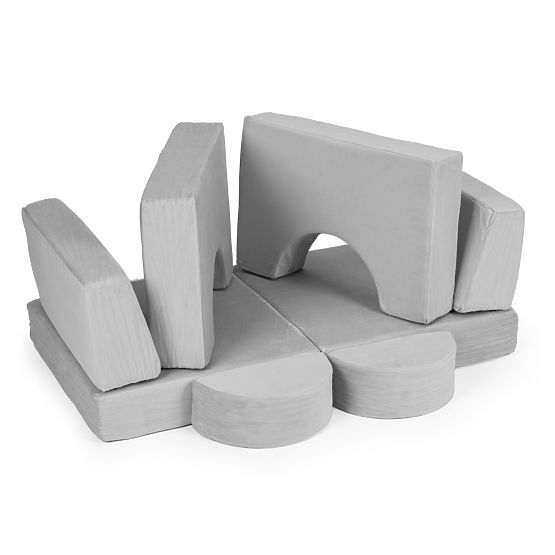 Modulární dětské křeslo DIY 8 měkkých polštářů skládací - šedá ECOTOYS