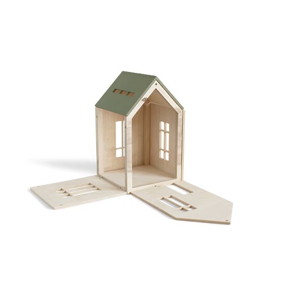 Magnetický Montessori dřevěný domeček -  khaki