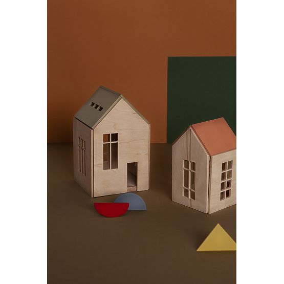 Magnetický Montessori dřevěný domeček -  khaki