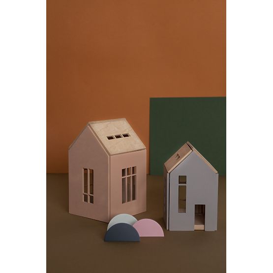 Magnetický Montessori dřevěný domeček - pink