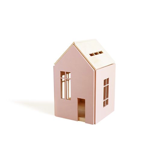 Magnetický Montessori dřevěný domeček - pink