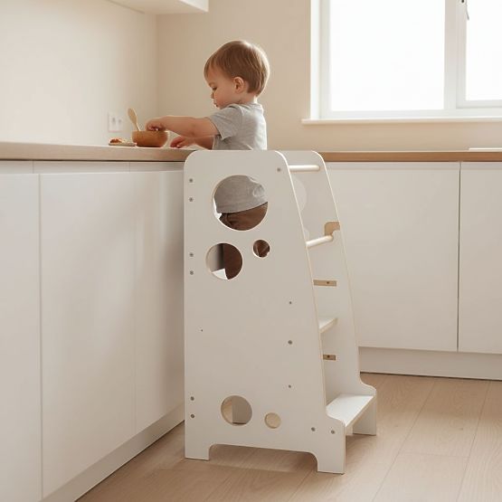 Montessori učící věž Luna - bílá