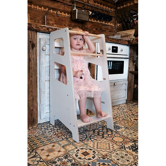 Montessori učící věž Nora - bílá