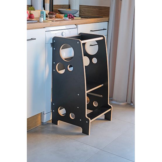 Montessori učící věž Rings Black