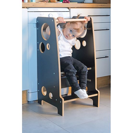 Montessori učící věž Rings Black