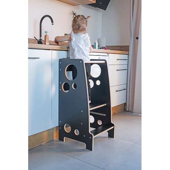 Montessori učící věž Rings Black