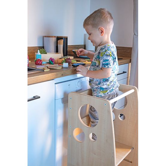 Montessori učící věž Rings dekor Woody