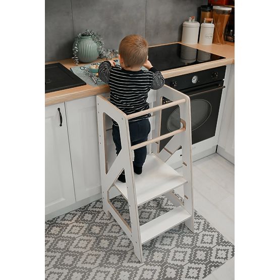 Montessori učící věž Pola Scandi - bílá