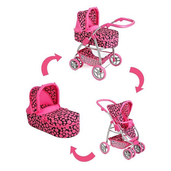 Multifunkční kočárek pro panenky PlayTo Jasmínka růžový Dle obrázku