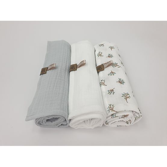 Mušelinové plenky 3 ks - světle šedé