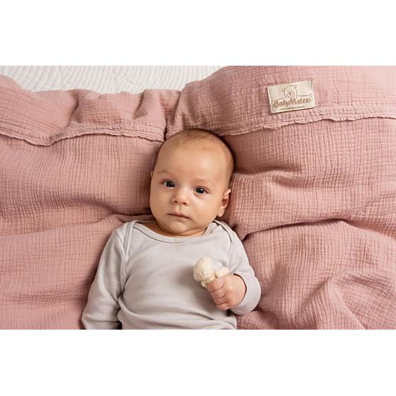 Mušelínové povlečení 135x100 + 40x60 růžová