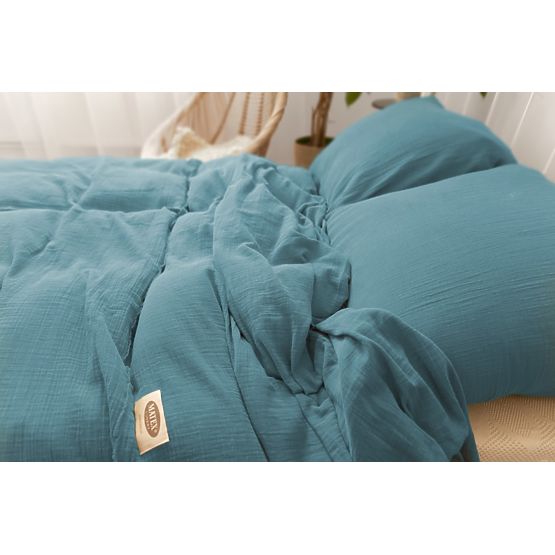 Mušelínové povlečení 140x200 cm + 70x90 cm tmavě modré