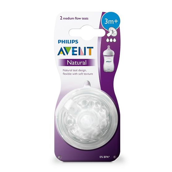 Náhradní dudlík Avent Natural 3+ - 2 ks Transparentní
