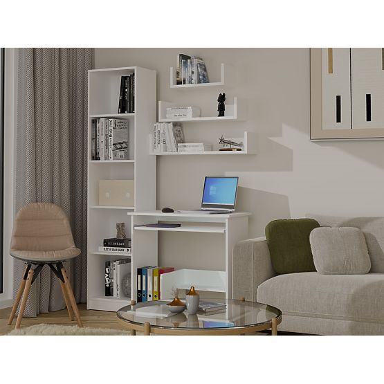 Nástěnná Závěsná Police MOBI 3P BÍLÁ