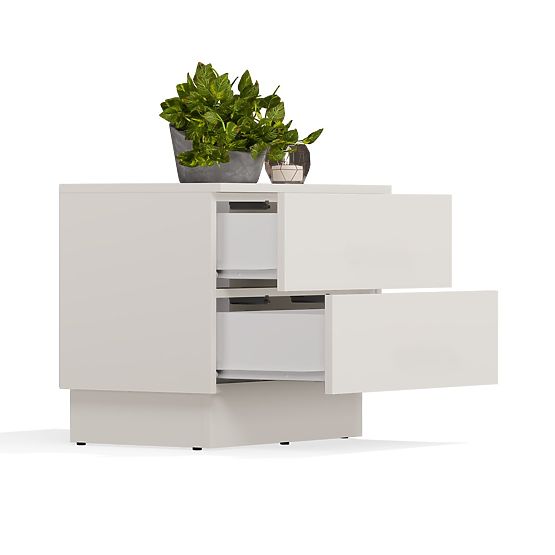 Noční stolek AMBER 2S s 2 zásuvkami do ložnice KAŠMÍR Béžová